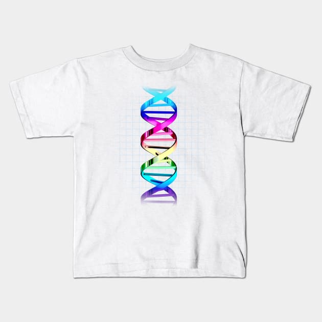 DNA Genetic Strand Science Symbol Kids T-Shirt by lightidea